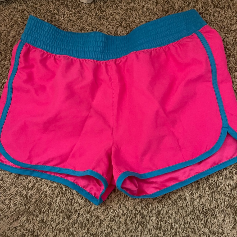 XL(16) Pink and blue girls athletic shorts in perfect condition!